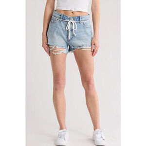 Good American NWT Good Girlfriend Denim Shorts Plus Size 20 Light Indigo 669